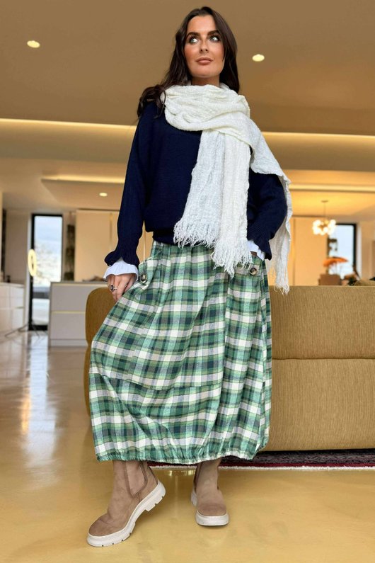 Bute Textured Weave Stretch Scarf Ecru /50=